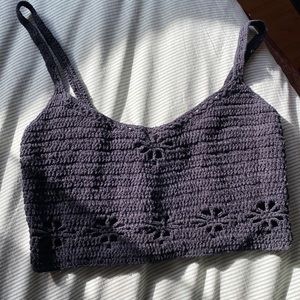 Free people black knit crop top